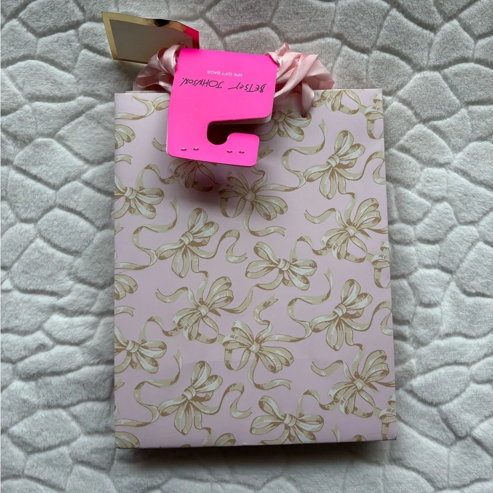 Betsey Johnson Pink Butterfly & Bows Gift Bag set of 4
